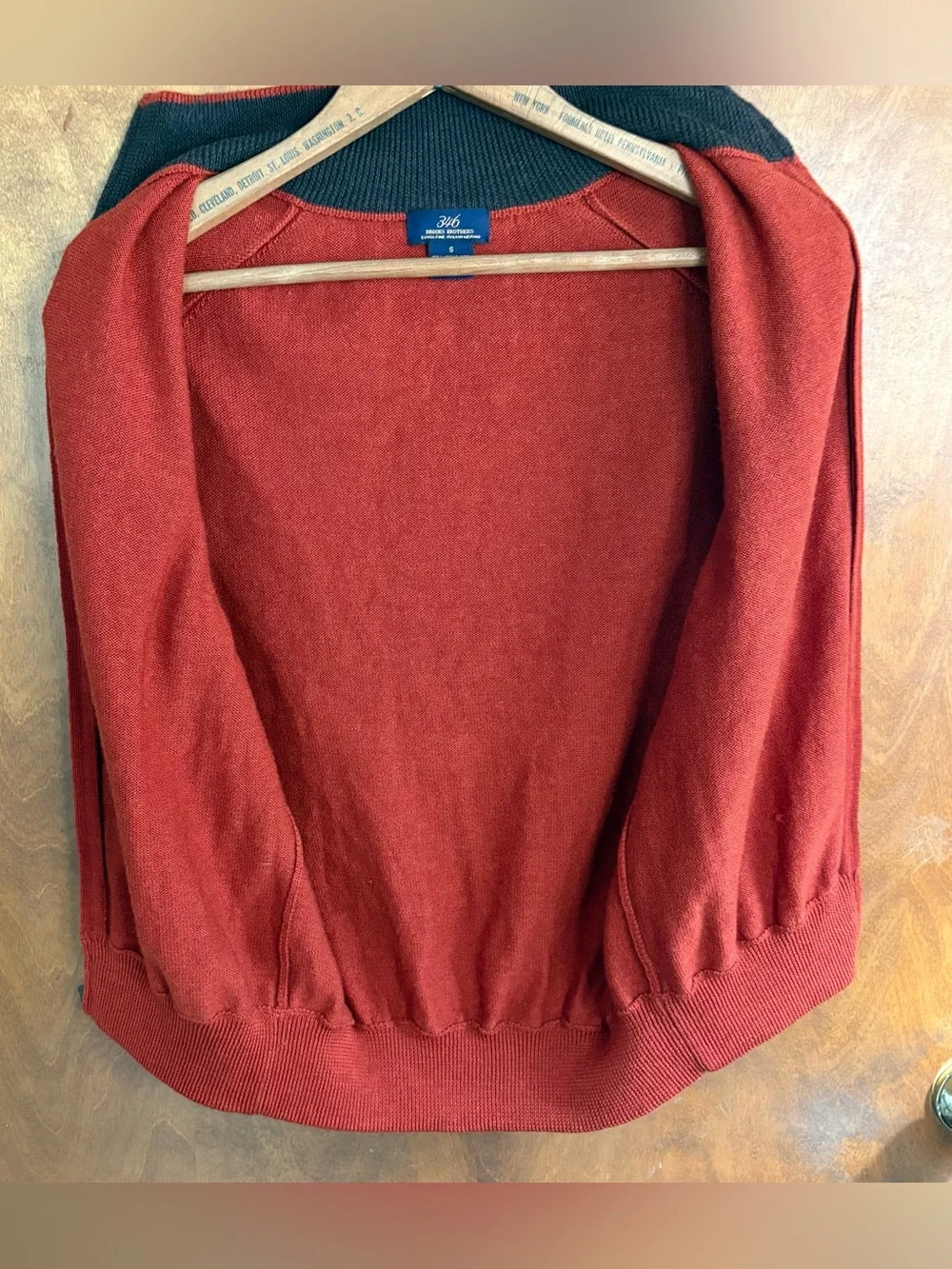 Brooks Brothers Red 100% Italian Merino Wool Funnel Neck Zip Up Sweater Vest